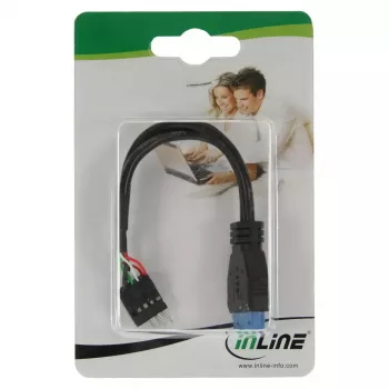 InLine Adaptador USB 3.0 a 2.0 interno USB 3.0 / 2x USB 2.0 pin header, 0,15 m