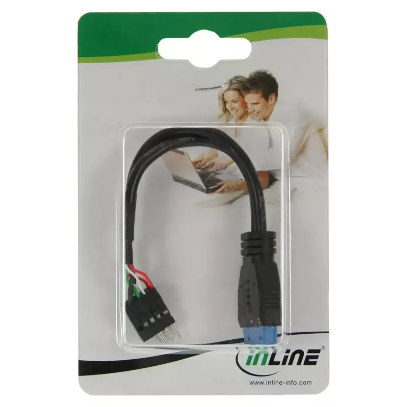 InLine Adaptador USB 3.0 a 2.0 interno USB 3.0 / 2x USB 2.0 pin header, 0,15 m