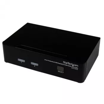 StarTech.com Switch KVM USB DisplayPort profesional de 2 puertos con audio
