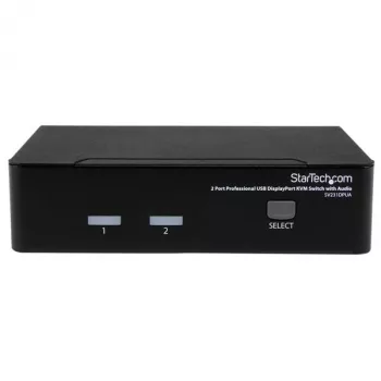 StarTech.com Switch KVM USB DisplayPort profesional de 2 puertos con audio