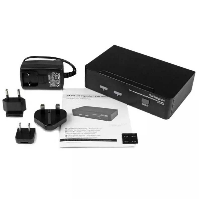StarTech.com Switch KVM USB DisplayPort profesional de 2 puertos con audio