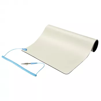 StarTech.com Alfombrilla antiestática, alfombrilla ESD para reparación de electrónica, alfombrilla antiestática de mesa/escritorio con cable de toma de tierra desmontable, ANSI/ESD S 4.1, superficie de trabajo/alfombrilla termoplástica flexible, 28x46cm (11x18