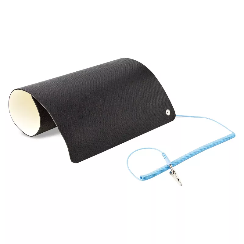 StarTech.com Alfombrilla antiestática, alfombrilla ESD para reparación de electrónica, alfombrilla antiestática de mesa/escritorio con cable de toma de tierra desmontable, ANSI/ESD S 4.1, superficie de trabajo/alfombrilla termoplástica flexible, 28x46cm (11x18