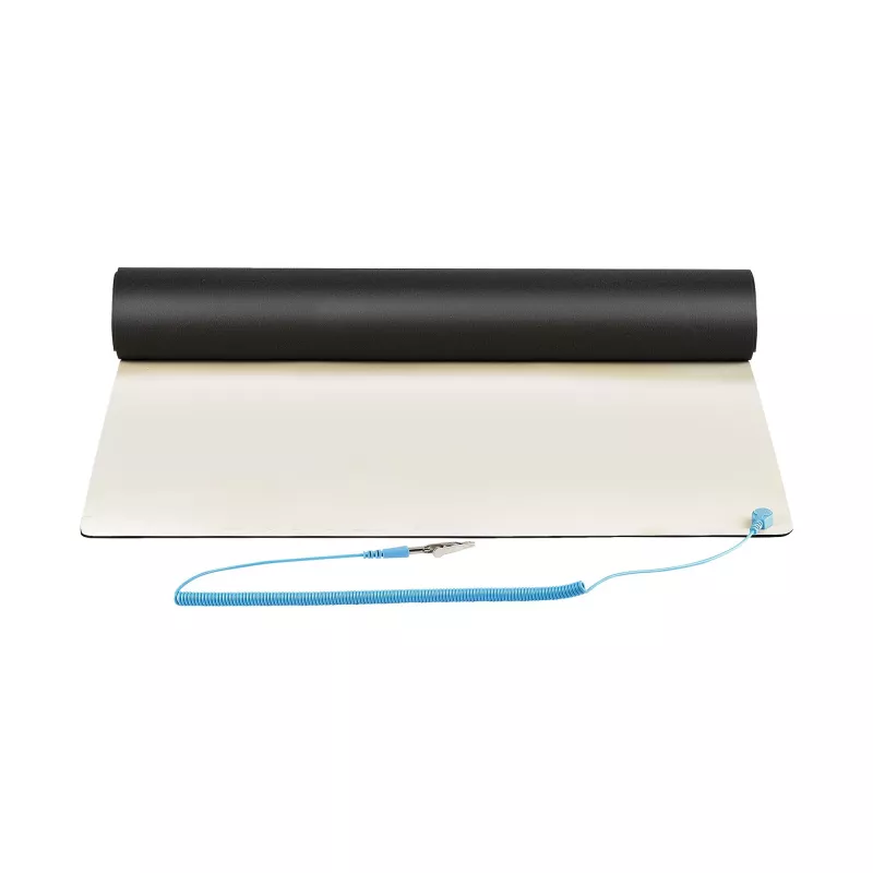 StarTech.com Alfombrilla antiestática, alfombrilla ESD para reparación de electrónica, alfombrilla antiestática de mesa/escritorio con cable de toma de tierra desmontable, ANSI/ESD S 4.1, superficie de trabajo/alfombrilla termoplástica flexible, 28x46cm (11x18