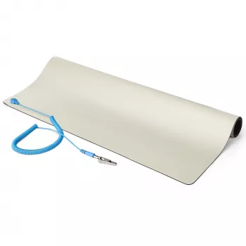 StarTech.com Alfombrilla antiestática, alfombrilla ESD para reparación de electrónica, alfombrilla antiestática de mesa/escritorio con cable de toma de tierra desmontable, ANSI/ESD S 4.1, superficie de trabajo/alfombrilla termoplástica flexible, 60 x 120 cm