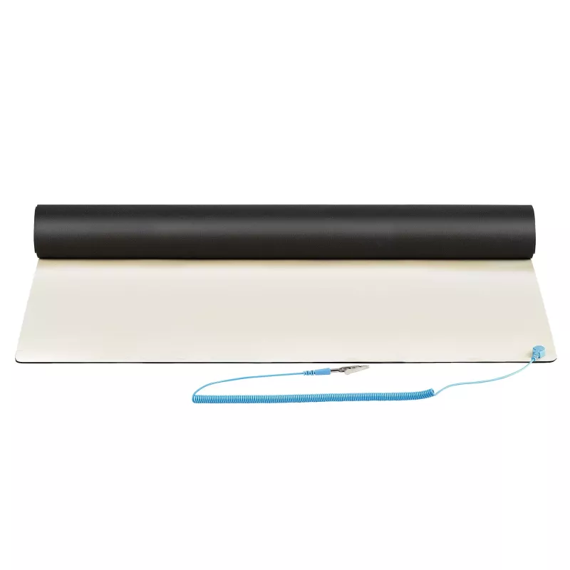 StarTech.com Alfombrilla antiestática, alfombrilla ESD para reparación de electrónica, alfombrilla antiestática de mesa/escritorio con cable de toma de tierra desmontable, ANSI/ESD S 4.1, superficie de trabajo/alfombrilla termoplástica flexible, 60 x 120 cm