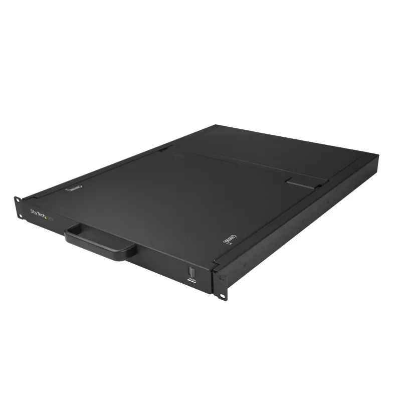 StarTech.com Consola KVM para rack de 8 puertos con cables de 1,8 m – KVM switch integrado con monitor LCD de 19 pulgadas – Cajón KVM LCD de 1U con todas las funciones – KVM OSD – Duradero, 50.000 horas de MTBF – Compatible con USB + VGA