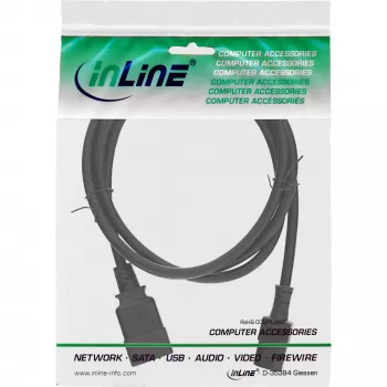 InLine Cable adaptador de corriente, IEC-60320 C20 a C13, 3x1,5 mm², máx. 10 A, 1 m