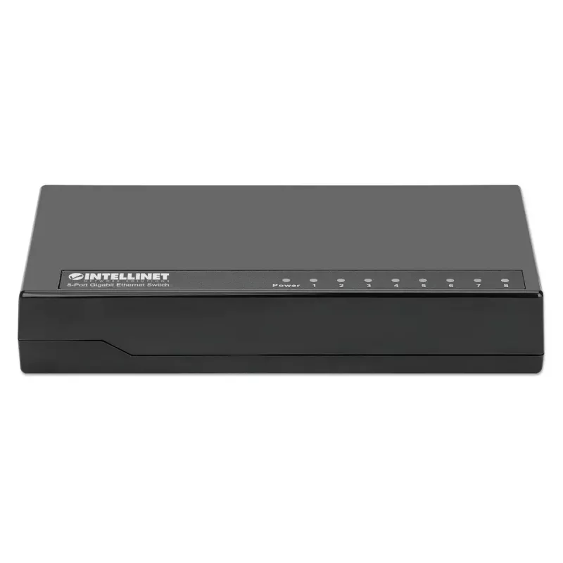 Intellinet Switch Gigabit Ethernet de 8 puertos, tamaño sobremesa, plástico, IEEE 802.3az (Energy Efficient Ethernet), negro
