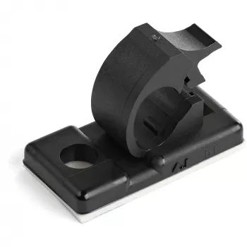 StarTech.com 100 clips autoadhesivos para gestión de cables negro – organizador de cables de red/Ethernet/escritorio/ordenador – soporte adhesivo para cables – clip autoadhesivo de nailon UL/94V-2 ignífugo