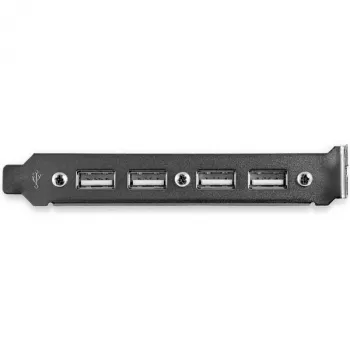 StarTech.com USBPLATE4 adaptador de ranura USB 2.0 de 4 puertos hembra con 2 conectores de 10 pines para placa base