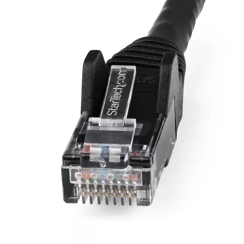 StarTech.com N6LPATCH50CMBK cable de red Ethernet CAT6 de 50 cm, LSZH, 10 Gigabit, 650 MHz, 100 W PoE, RJ45 UTP, sin enganches, verificado por ETL, 24AWG, negro