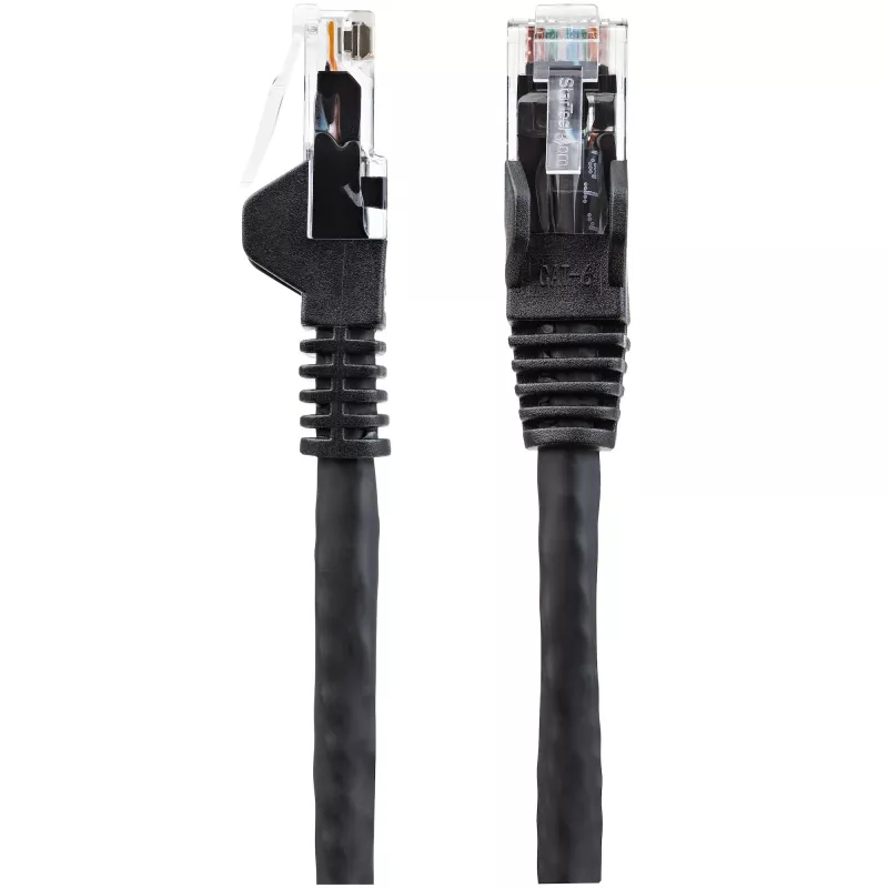 StarTech.com N6LPATCH50CMBK cable de red Ethernet CAT6 de 50 cm, LSZH, 10 Gigabit, 650 MHz, 100 W PoE, RJ45 UTP, sin enganches, verificado por ETL, 24AWG, negro