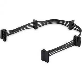 StarTech.com cable adaptador divisor de alimentación SATA de 4x, SATA de 15 pines, 4 x SATA, 0,4 m, conector macho, conector hembra, negro