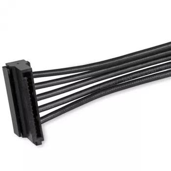 StarTech.com cable adaptador divisor de alimentación SATA de 4x, SATA de 15 pines, 4 x SATA, 0,4 m, conector macho, conector hembra, negro
