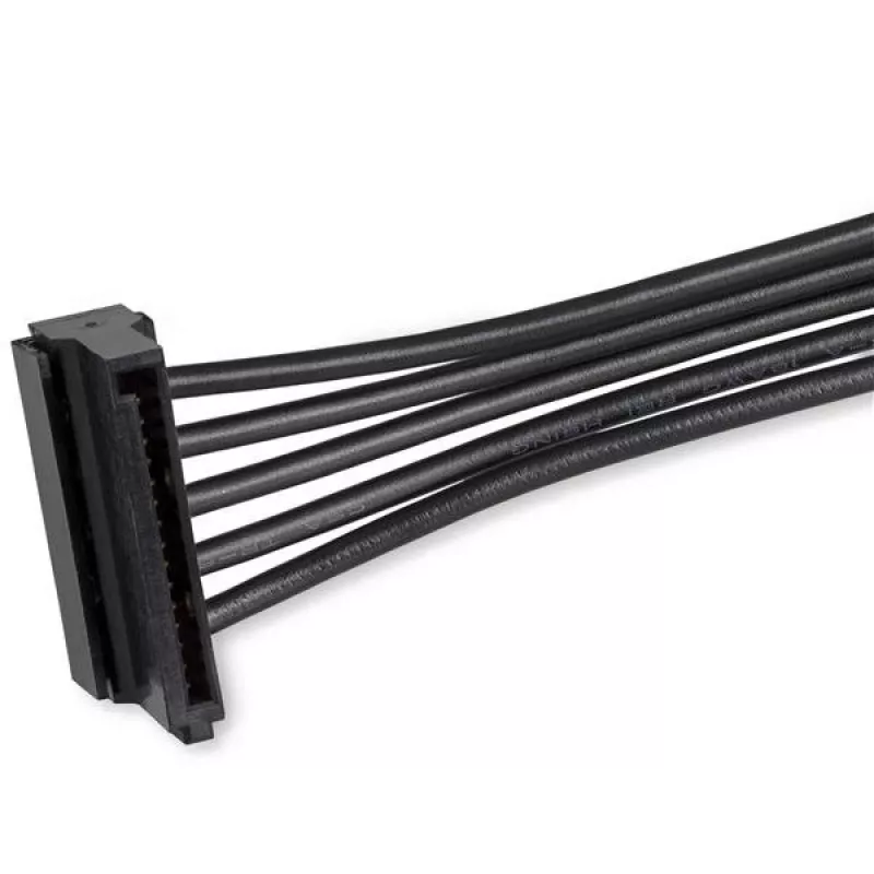 StarTech.com cable adaptador divisor de alimentación SATA de 4x, SATA de 15 pines, 4 x SATA, 0,4 m, conector macho, conector hembra, negro