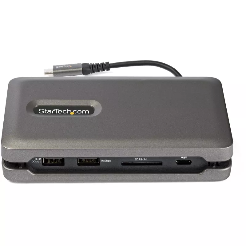 StarTech.com adaptador multipuerto USB-C – USB-C a HDMI 2.0 4K 60 Hz – hub USB de 2 puertos de 10 Gbit/s – 100 W Power Delivery Pass-Through – GbE – SD/MicroSD – mini dock USB Type-C – cable de 25 cm