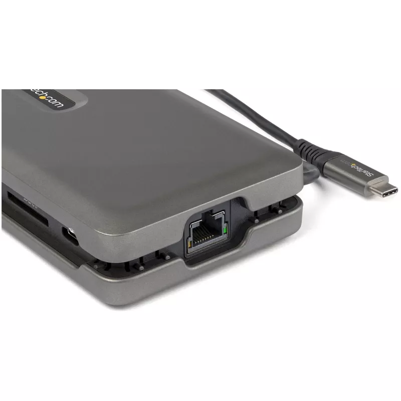 StarTech.com adaptador multipuerto USB-C – USB-C a HDMI 2.0 4K 60 Hz – hub USB de 2 puertos de 10 Gbit/s – 100 W Power Delivery Pass-Through – GbE – SD/MicroSD – mini dock USB Type-C – cable de 25 cm