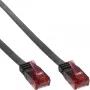 Cable patch plano ultra fino U/UTP Cat.6 compatible Gigabit negro 3m InLine
