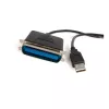 StarTech.com adaptador USB a paralelo para impresora de 6 ft - M/M, negro, Centronics, USB A, 1,9 m, conector macho/conector macho, USB A, Centronics 36