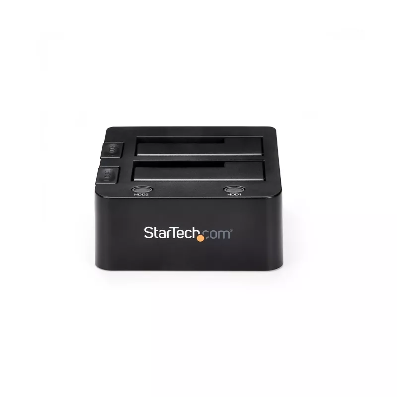 StarTech.com base de acoplamiento para discos duros Dual-Bay USB 3.0 a SATA, dock USB para discos duros, base de acoplamiento externa para SSD/HDD SATA I/II/III de 2,5/3,5 pulgadas, bahía de disco duro hot-swap, carga superior