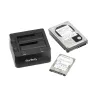 StarTech.com base de acoplamiento para discos duros Dual-Bay USB 3.0 a SATA, dock USB para discos duros, base de acoplamiento externa para SSD/HDD SATA I/II/III de 2,5/3,5 pulgadas, bahía de disco duro hot-swap, carga superior
