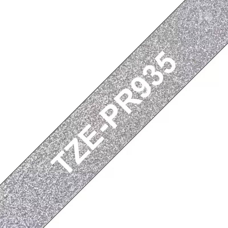 Brother TZE-PR935 cinta de rotulación blanco sobre plata