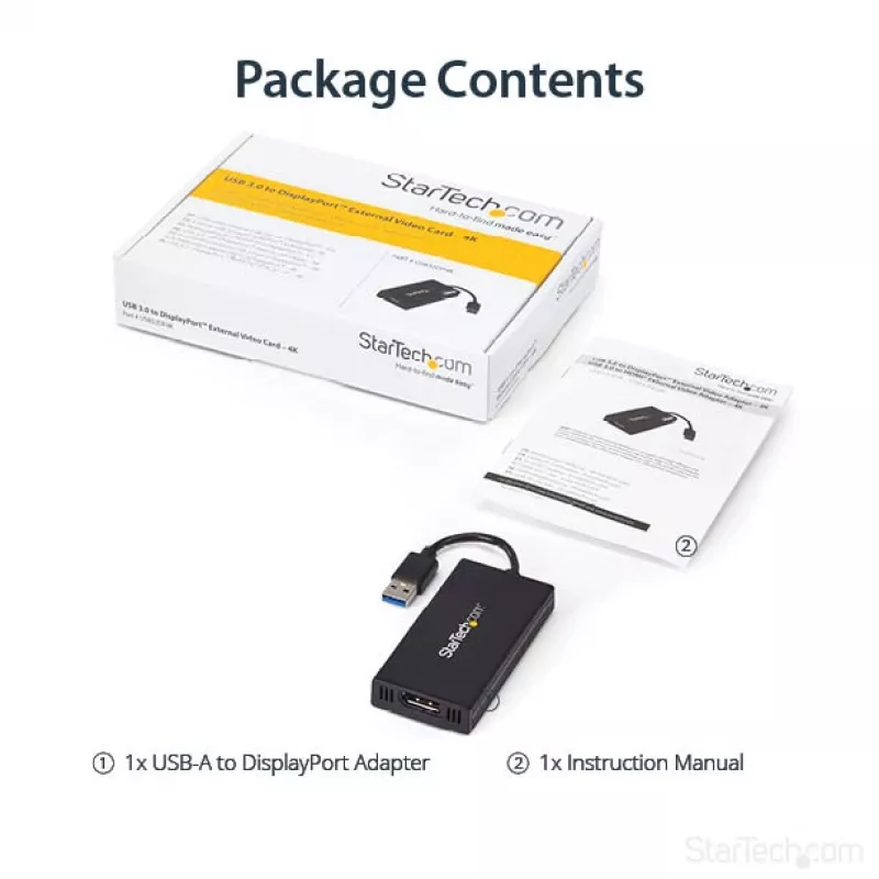 StarTech.com adaptador USB 3.0 a DisplayPort - certificado DisplayLink - 4K 30Hz