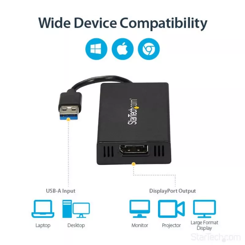 StarTech.com adaptador USB 3.0 a DisplayPort - certificado DisplayLink - 4K 30Hz