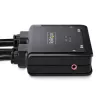 StarTech.com switch KVM de 2 puertos híbrido USB-C DisplayPort con cables, 4K 60Hz, switch KVM compacto con cables integrados de 1,8 m USB-A/DisplayPort/audio y 1,2 m USB-C host, alimentado por bus – botón de control remoto/conmutación por tecla de acceso rápido