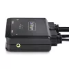 StarTech.com switch KVM de 2 puertos híbrido USB-C DisplayPort con cables, 4K 60Hz, switch KVM compacto con cables integrados de 1,8 m USB-A/DisplayPort/audio y 1,2 m USB-C host, alimentado por bus – botón de control remoto/conmutación por tecla de acceso rápido