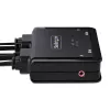 StarTech.com switch KVM de 2 puertos USB-C con cables, salida DisplayPort 4K 60Hz, KVM compacto con cables integrados de 1,2 m USB Type-C/audio, alimentado por bus - botón de control remoto/conmutación por tecla de acceso rápido