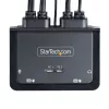 StarTech.com switch KVM de 2 puertos USB-C con cables, salida DisplayPort 4K 60Hz, KVM compacto con cables integrados de 1,2 m USB Type-C/audio, alimentado por bus - botón de control remoto/conmutación por tecla de acceso rápido