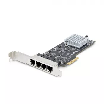 StarTech.com tarjeta de red PCIe 4 puertos 2,5 Gbit/s NBASE-T, Intel I225-V, tarjeta de red para ordenador de cuatro puertos, NIC multi-gigabit, tarjeta LAN PCI Express para servidor, interfaz Ethernet para sobremesa