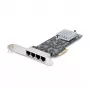 StarTech.com tarjeta de red PCIe 4 puertos 2,5 Gbit/s NBASE-T, Intel I225-V, tarjeta de red para ordenador de cuatro puertos, NIC multi-gigabit, tarjeta LAN PCI Express para servidor, interfaz Ethernet para sobremesa
