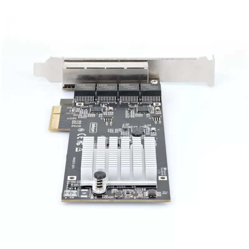 StarTech.com tarjeta de red PCIe 4 puertos 2,5 Gbit/s NBASE-T, Intel I225-V, tarjeta de red para ordenador de cuatro puertos, NIC multi-gigabit, tarjeta LAN PCI Express para servidor, interfaz Ethernet para sobremesa