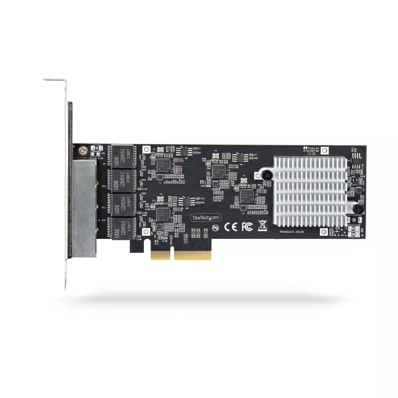 StarTech.com tarjeta de red PCIe 4 puertos 2,5 Gbit/s NBASE-T, Intel I225-V, tarjeta de red para ordenador de cuatro puertos, NIC multi-gigabit, tarjeta LAN PCI Express para servidor, interfaz Ethernet para sobremesa
