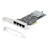 StarTech.com tarjeta de red PCIe 4 puertos 2,5 Gbit/s NBASE-T, Intel I225-V, tarjeta de red para ordenador de cuatro puertos, NIC multi-gigabit, tarjeta LAN PCI Express para servidor, interfaz Ethernet para sobremesa