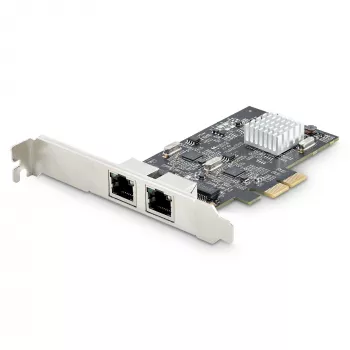 StarTech.com tarjeta de red PCIe 2 puertos 2.5Gbps NBASE-T, Intel I225-V, tarjeta de red para ordenador de dos puertos, NIC multi-gigabit, tarjeta LAN PCI Express para servidor, interfaz Ethernet para sobremesa