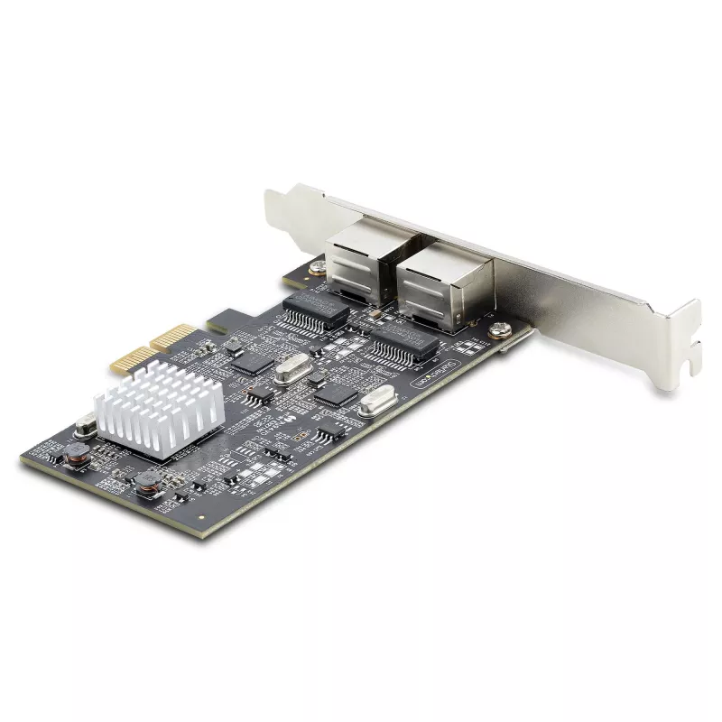 StarTech.com tarjeta de red PCIe 2 puertos 2.5Gbps NBASE-T, Intel I225-V, tarjeta de red para ordenador de dos puertos, NIC multi-gigabit, tarjeta LAN PCI Express para servidor, interfaz Ethernet para sobremesa