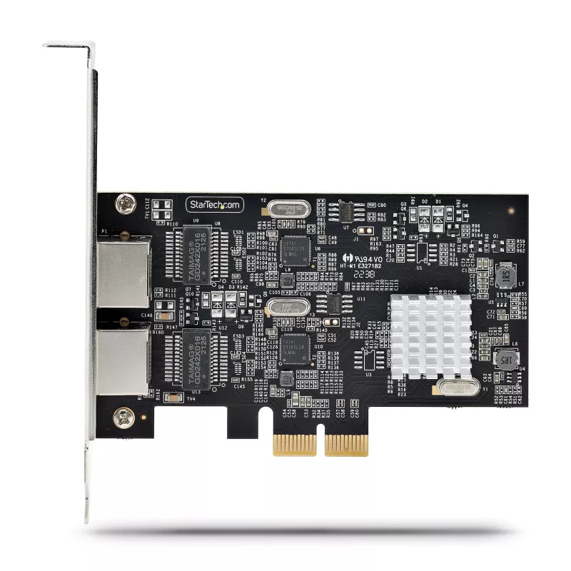 StarTech.com tarjeta de red PCIe 2 puertos 2.5Gbps NBASE-T, Intel I225-V, tarjeta de red para ordenador de dos puertos, NIC multi-gigabit, tarjeta LAN PCI Express para servidor, interfaz Ethernet para sobremesa