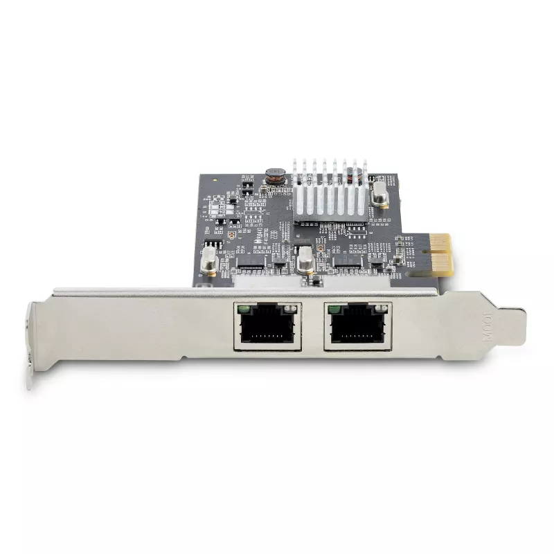 StarTech.com tarjeta de red PCIe 2 puertos 2.5Gbps NBASE-T, Intel I225-V, tarjeta de red para ordenador de dos puertos, NIC multi-gigabit, tarjeta LAN PCI Express para servidor, interfaz Ethernet para sobremesa
