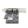 StarTech.com tarjeta de red PCIe 2 puertos 2.5Gbps NBASE-T, Intel I225-V, tarjeta de red para ordenador de dos puertos, NIC multi-gigabit, tarjeta LAN PCI Express para servidor, interfaz Ethernet para sobremesa