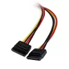 StarTech.com PYO2LP4SATA 12 in cable adaptador en Y de alimentación de LP4 a 2x SATA, Molex de 4 pines (macho) a 2x SATA de 15 pines (hembra), 30 cm