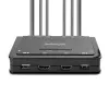 StarTech.com switch KVM de 2 puertos HDMI con cables para doble monitor, 4K 60Hz, KVM compacto con cables integrados de 1,5 m USB-A/HDMI/audio, alimentado por bus – botón de control remoto/conmutación por tecla de acceso rápido