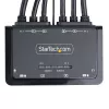 StarTech.com switch KVM de 2 puertos HDMI con cables para doble monitor, 4K 60Hz, KVM compacto con cables integrados de 1,5 m USB-A/HDMI/audio, alimentado por bus – botón de control remoto/conmutación por tecla de acceso rápido