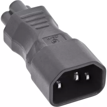 Adaptador de fuente de alimentación InLine IEC 60320 C14 / C5, 3 polos, dispositivo IEC / portátil