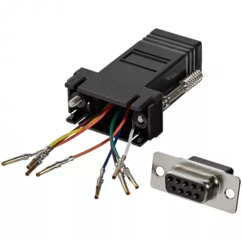 StarTech.com adaptador modular DB9 a RJ45 - F/F, DB-9, RJ-45, negro