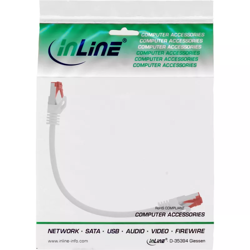 Cable de parcheo InLine S/FTP PiMF Cat.6 250 MHz PVC cobre blanco 0,25 m