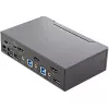 StarTech.com switch KVM HDMI de 2 puertos - monitor único 4K 60Hz Ultra HD HDR - switch KVM HDMI 2.0 para sobremesa con hub USB 3.0 de 2 puertos (5 Gbit/s) y 4x USB 2.0 HID, audio - conmutación por tecla de acceso rápido - TAA